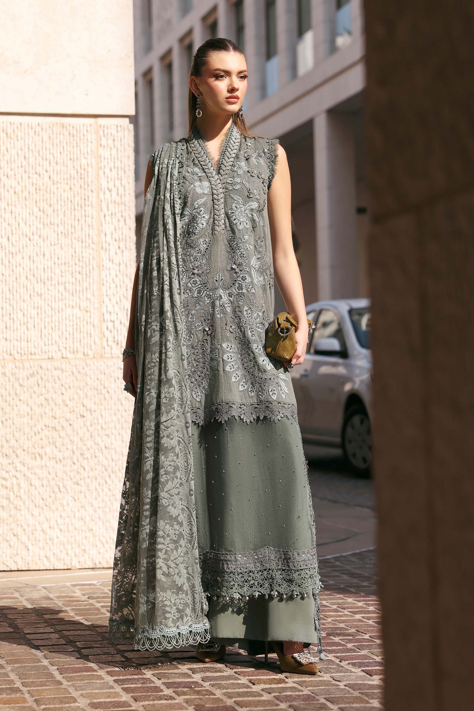 Embroidered Karandi Lawn Suit