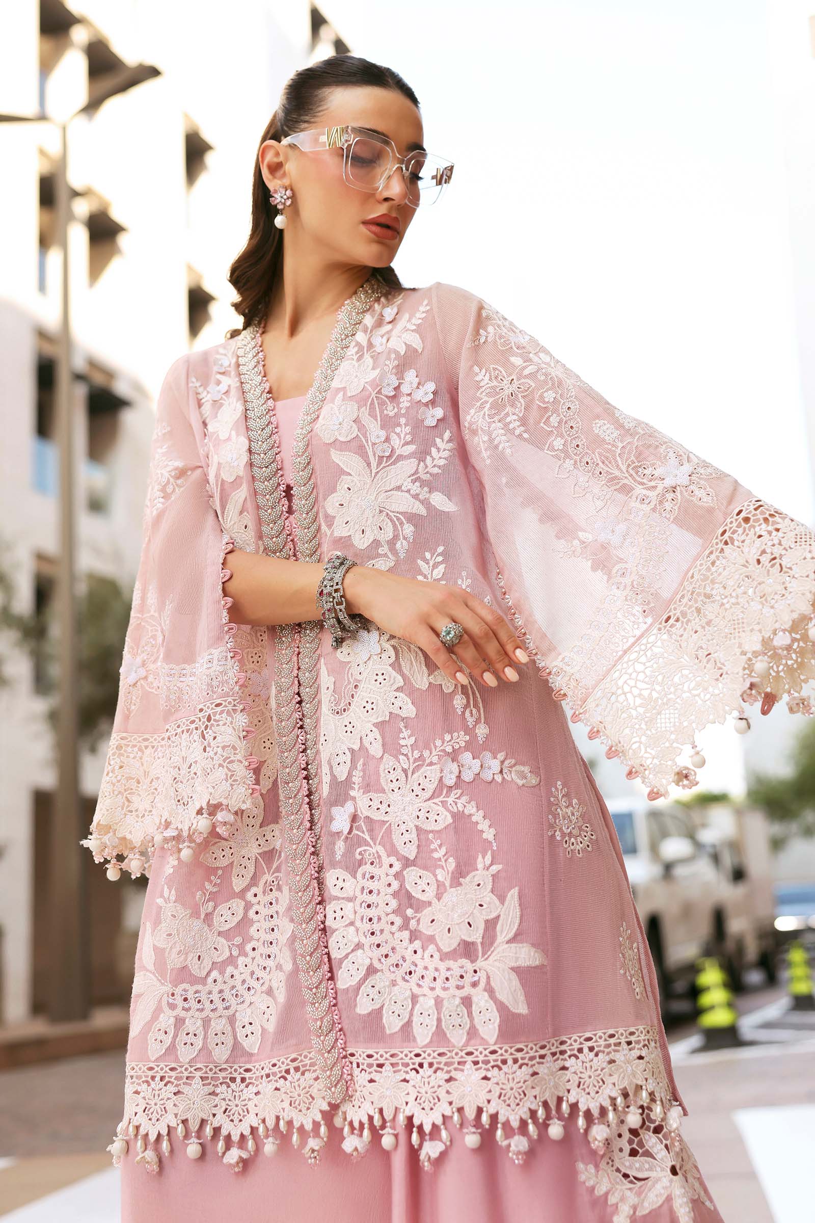 Embroidered Organza Suit