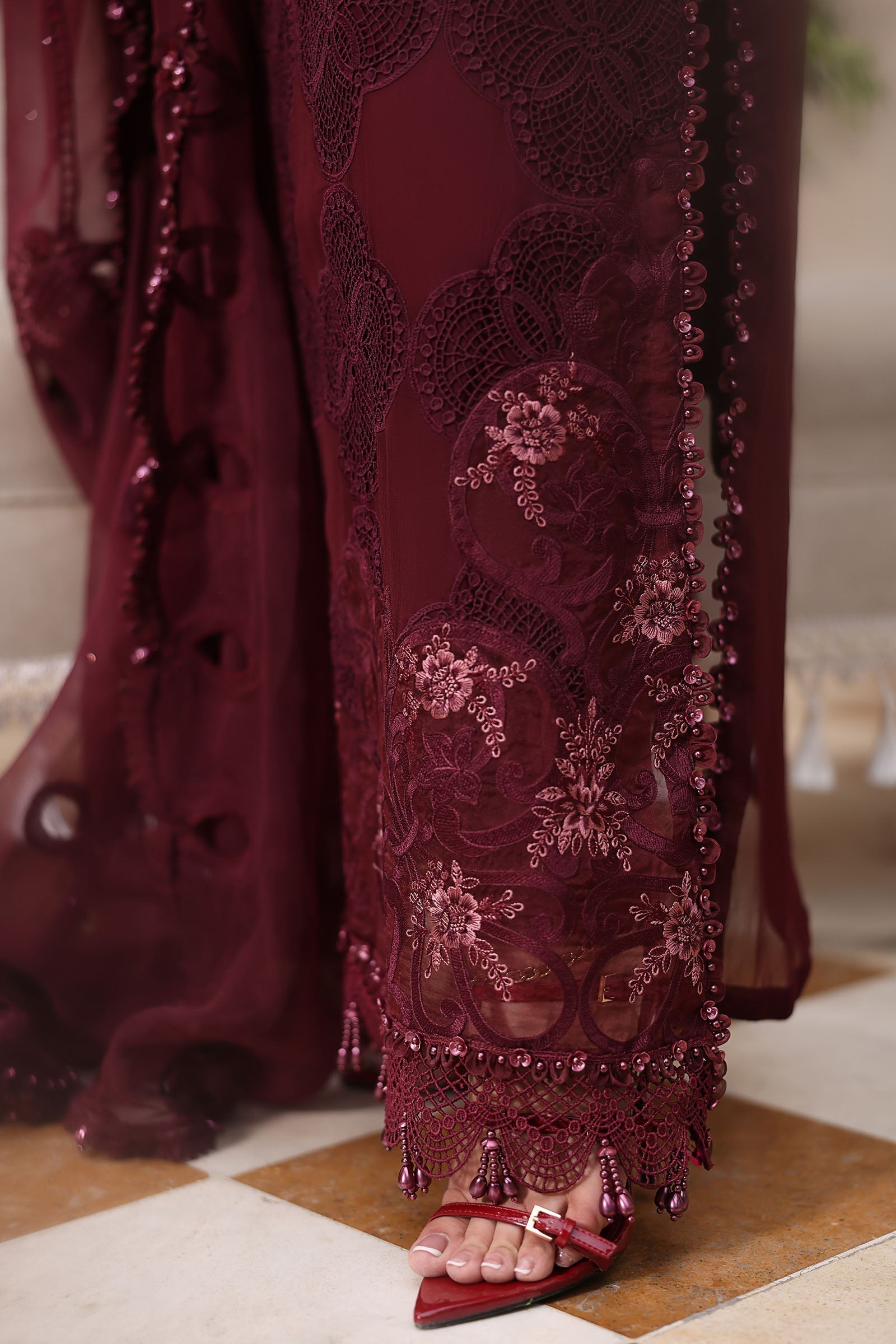 3 Piece Embroidered Chiffon Suit  MPC-26-108