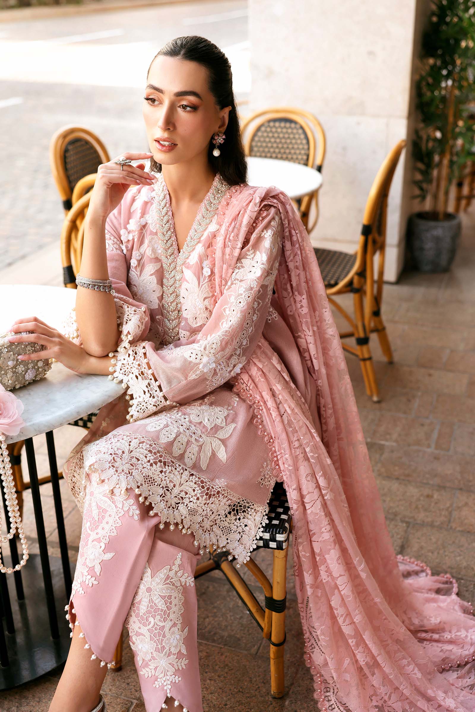 Embroidered Organza Suit