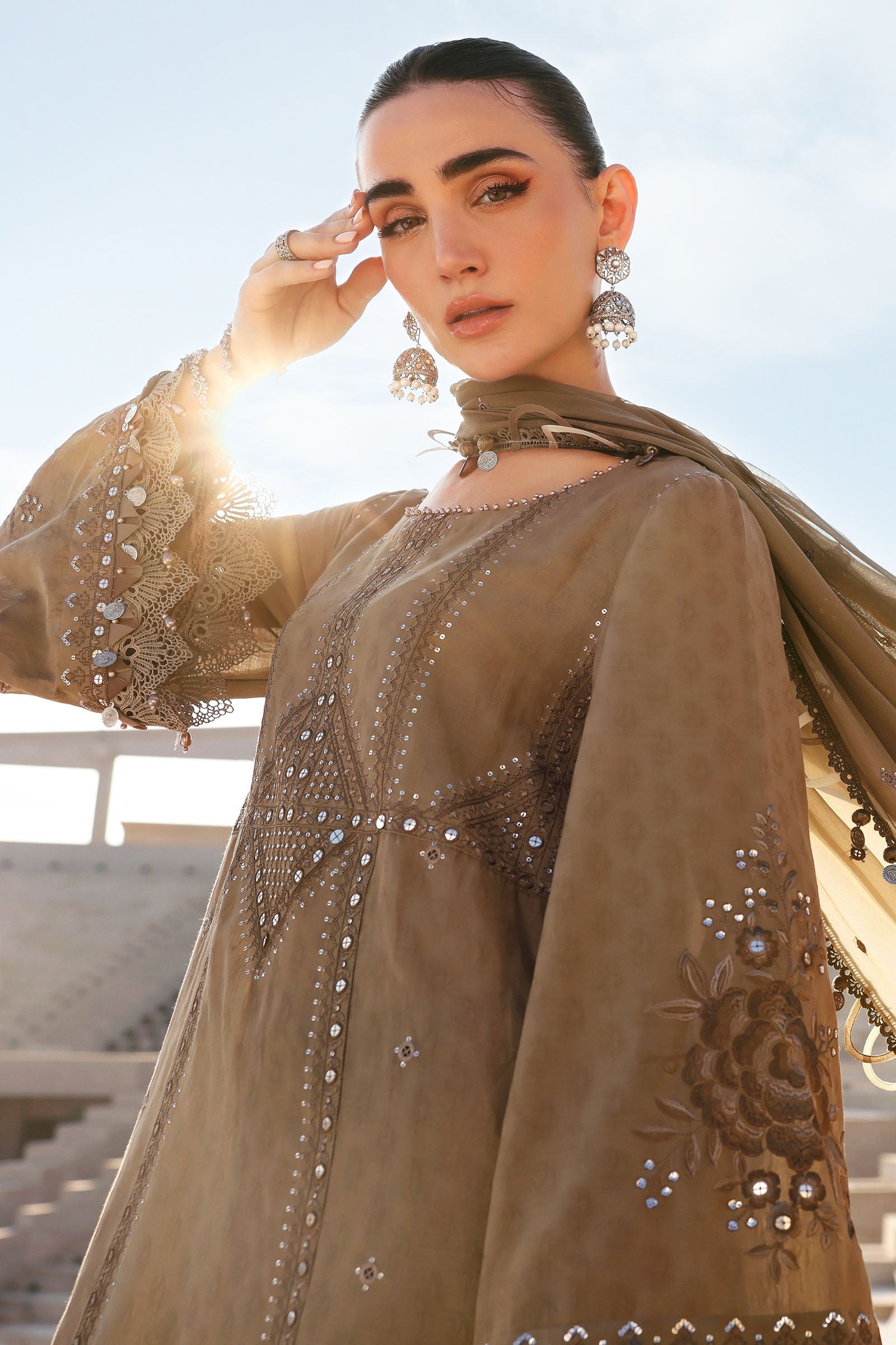Embroidered Jacquard Lawn Suit