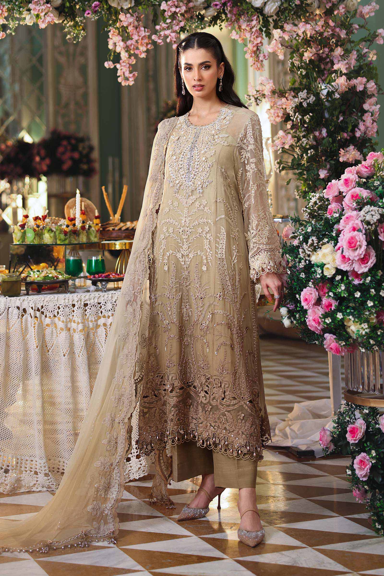 3 Piece Unstitched Embroidered Chiffon Suit - MPC-26-103