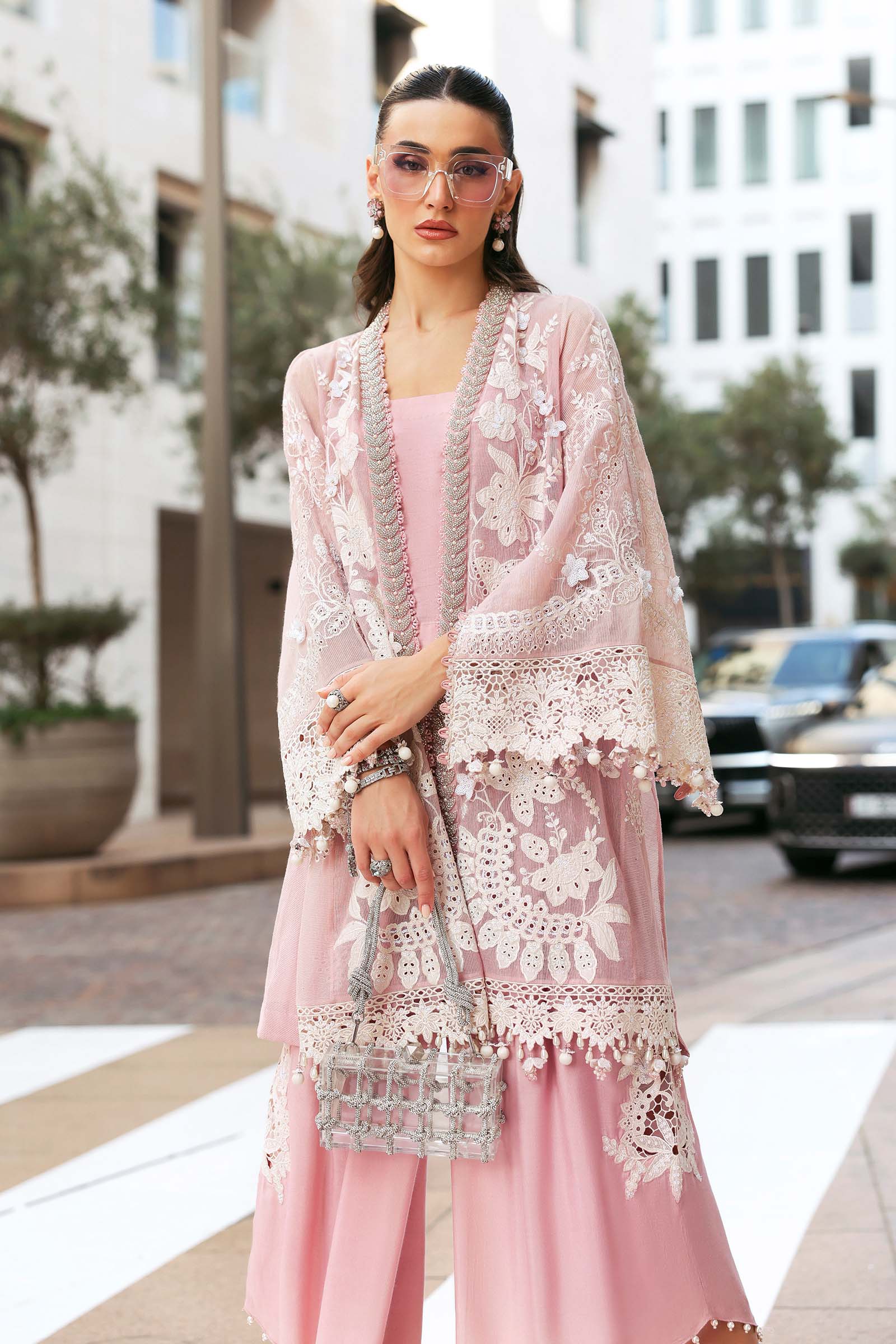 Embroidered Organza Suit