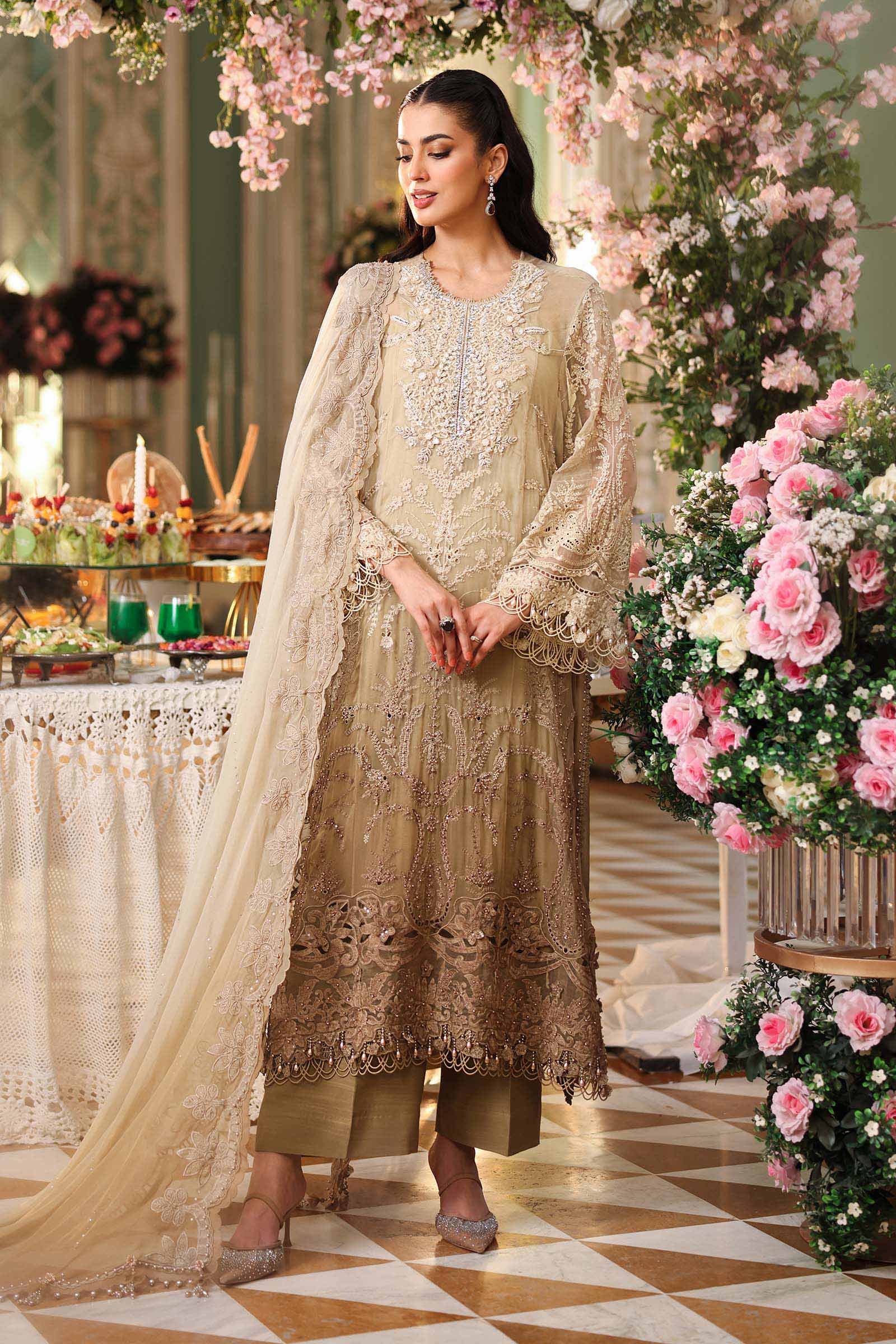 3 Piece Unstitched Embroidered Chiffon Suit - MPC-26-103