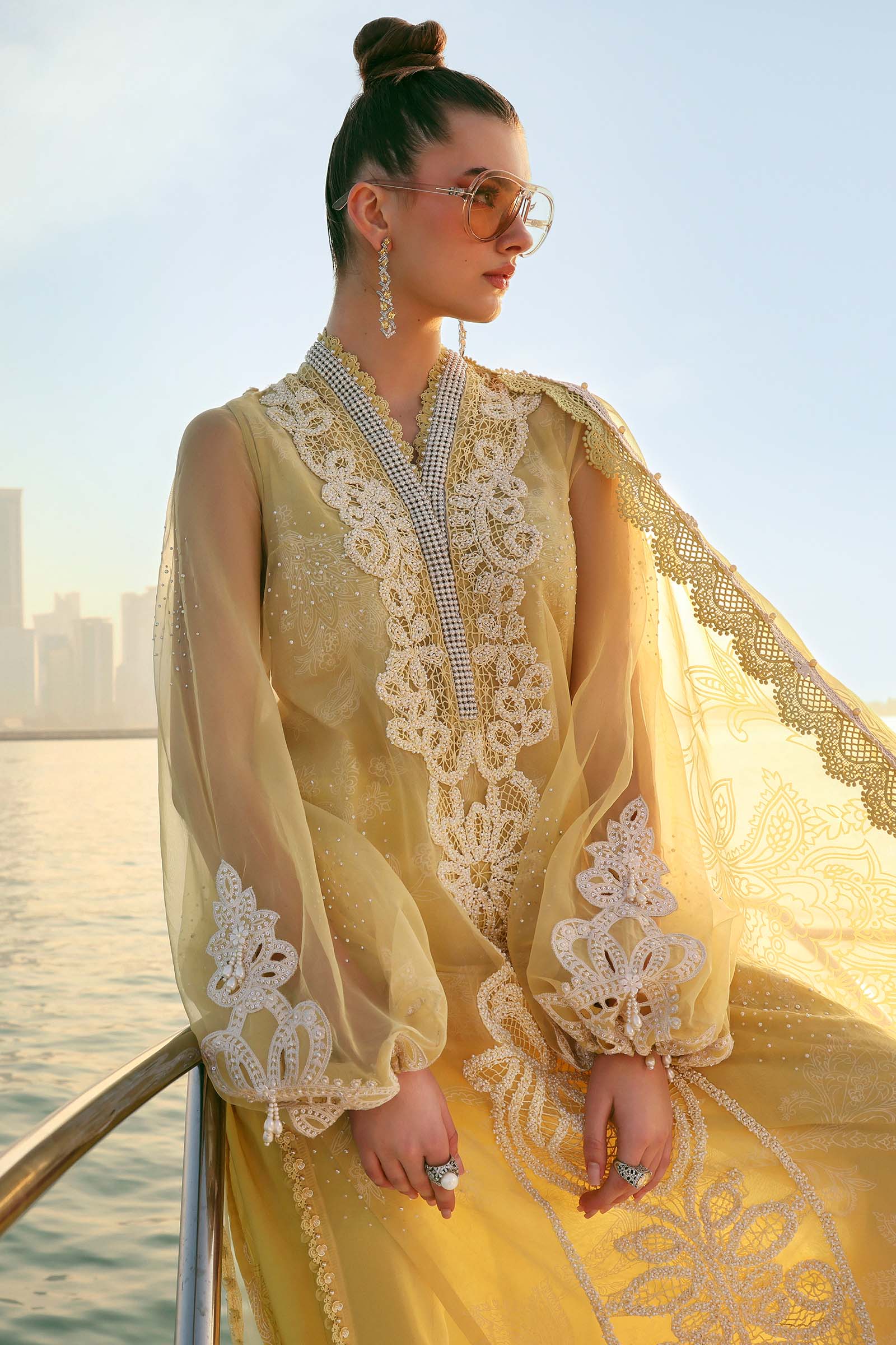 Embroidered Organza Suit